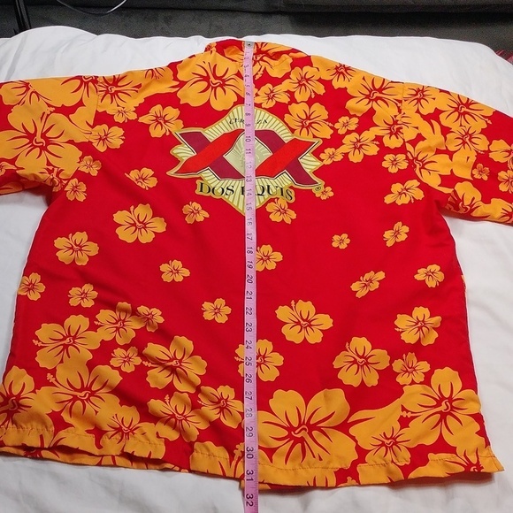 DOS Equis mens short sleeved button down shirt size large - Picture 10 of 12